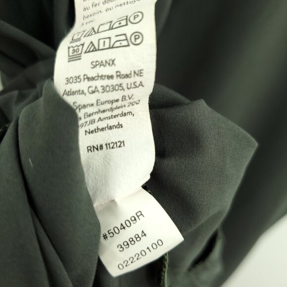 Spanx Yes Pleats Dress Tank Dress Built-In Shorts M Pine Stone Green - Picture 11 of 12